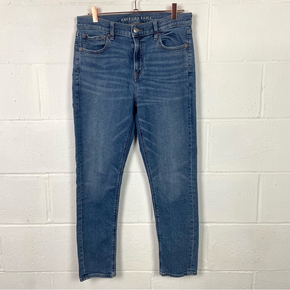 American Eagle Outfitters Jeans 90s Skinny High Rise Medium Wash Casual 10 Short
